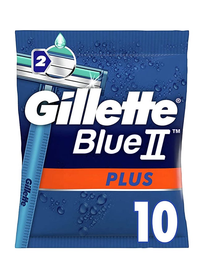 Gillette Blue Ii Plus Disposable Razor Pack Of 10