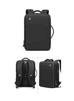 ARCTIC HUNTER Business Travel Backpack Laptop Bag With USB Port Black  - Image 2