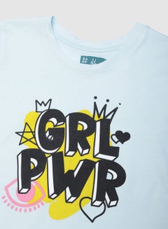 RAHA Girls Modish Comfortable Stylish T-Shirt Light Blue  - Image 3