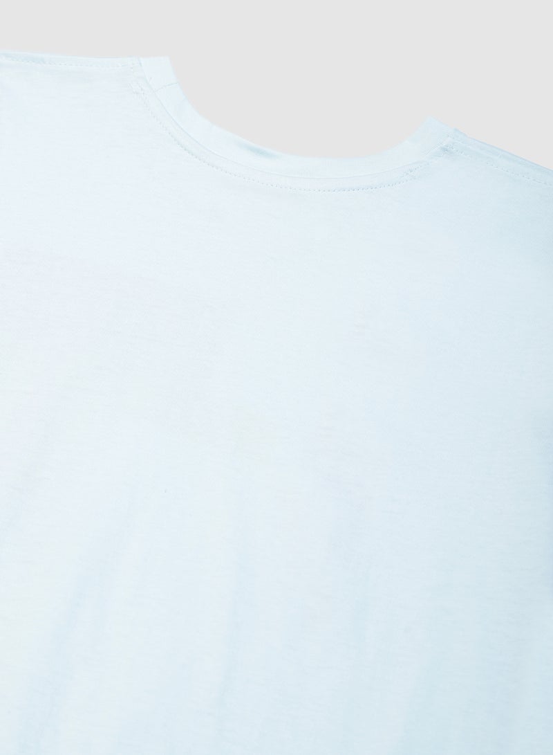 RAHA - Girls Comfortable Stylish Long lasting Casual T-Shirt Light Blue - Image 1