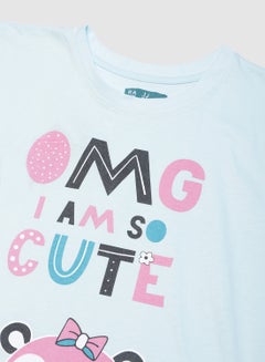 RAHA Girls Modish Comfortable Beautiful Stylish T-Shirt Light Blue  - Image 3