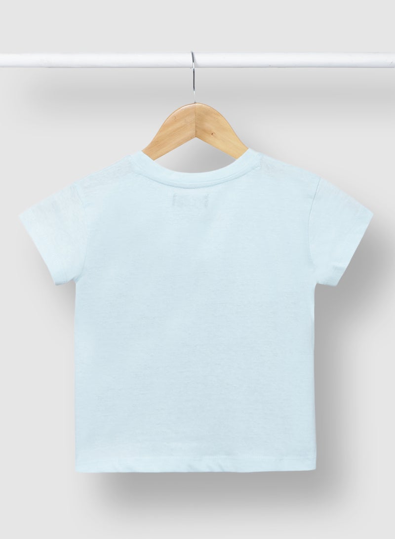 RAHA Girls Modish Cotton Comfortable Stylish T-Shirt Light Blue - Image 2