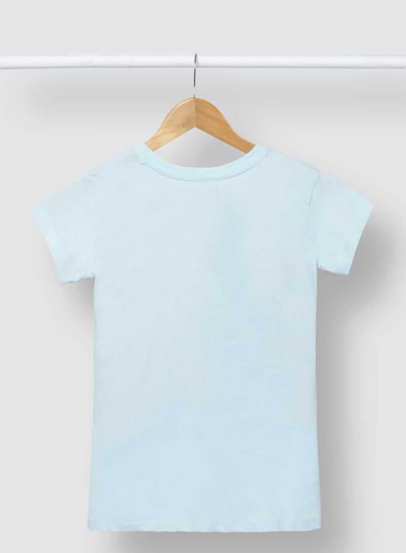 Girls Comfortable Fashionable Stylish T-Shirt Light Blue - v1628166438/N45997702V_2