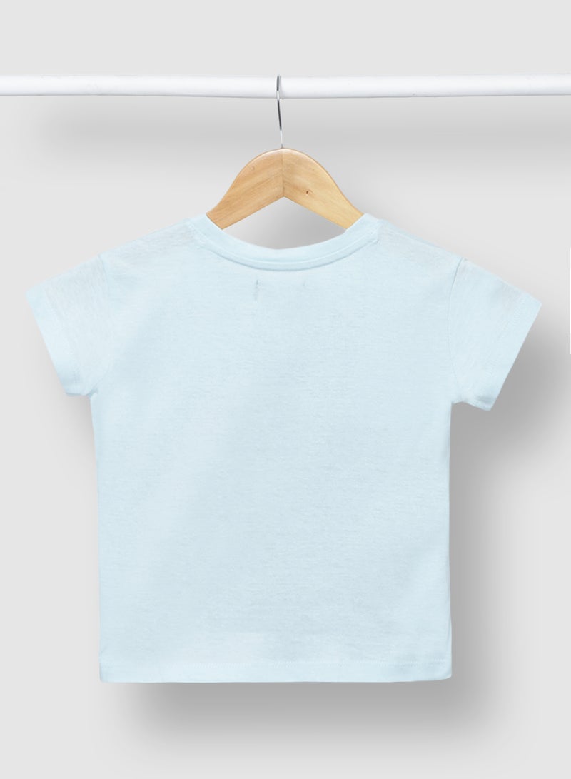 RAHA Girls Comfortable Beautiful Stylish T-Shirt Light Blue  - Image 2