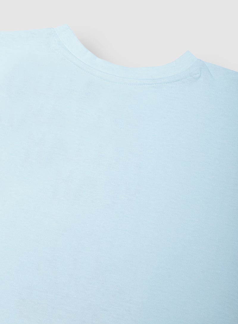 RAHA Girls Modish Cotton Comfortable Stylish T-Shirt Light Blue - Image 4