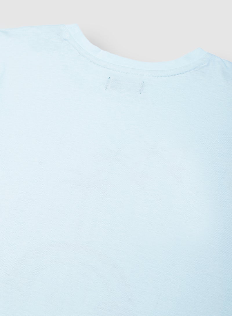 RAHA Girls Comfortable Fashionable Stylish T-Shirt Light Blue  - Image 4