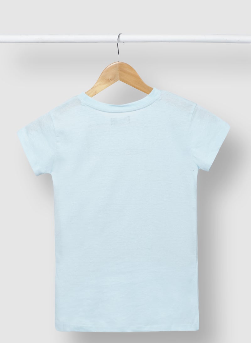 RAHA Girls Beautiful Comfortable Stylish T-Shirt Light Blue  - Image 2