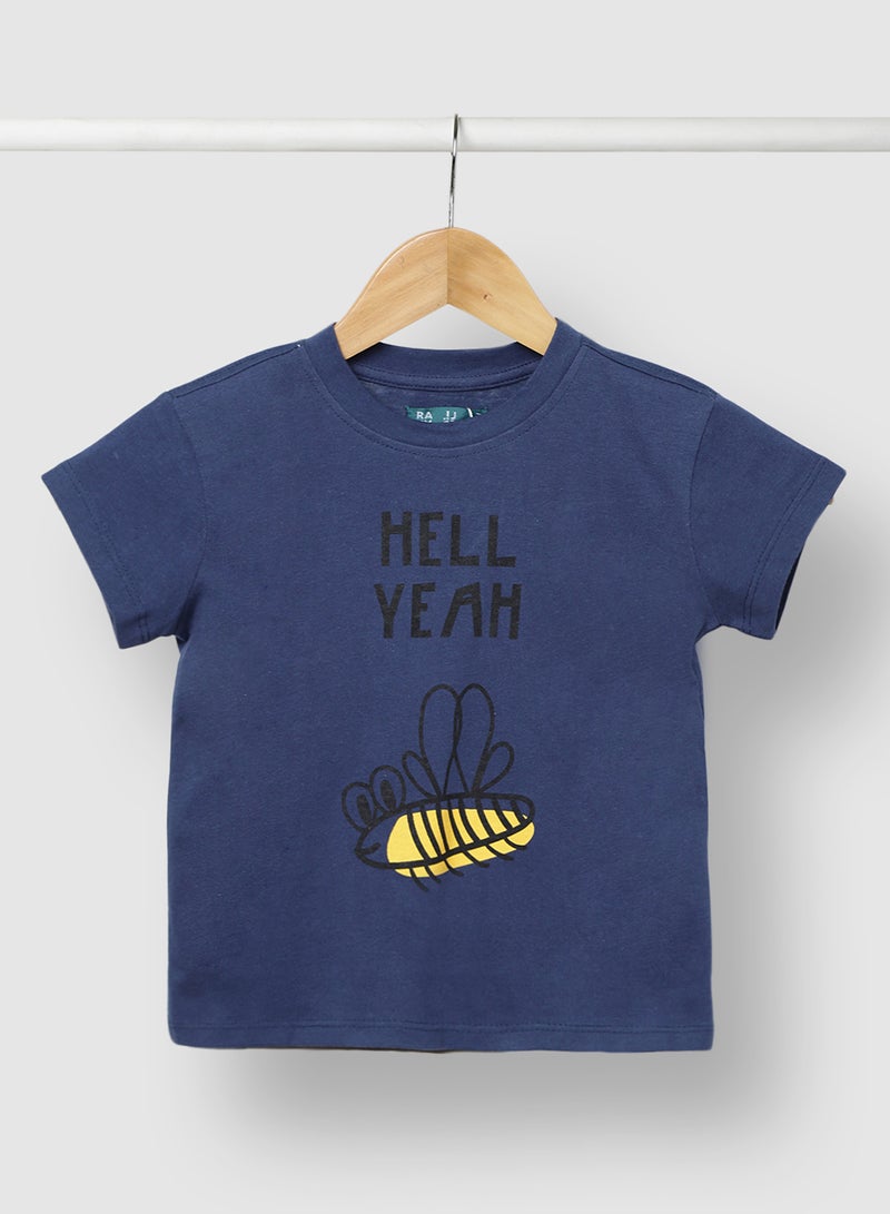 RAHA - Girls Comfortable Cozy Casual Stylish T-Shirt Navy Blue - Image 1