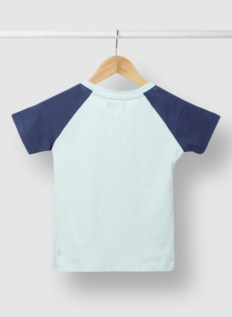 RAHA Girls Comfortable Stylish T-Shirt Blue  - Image 2