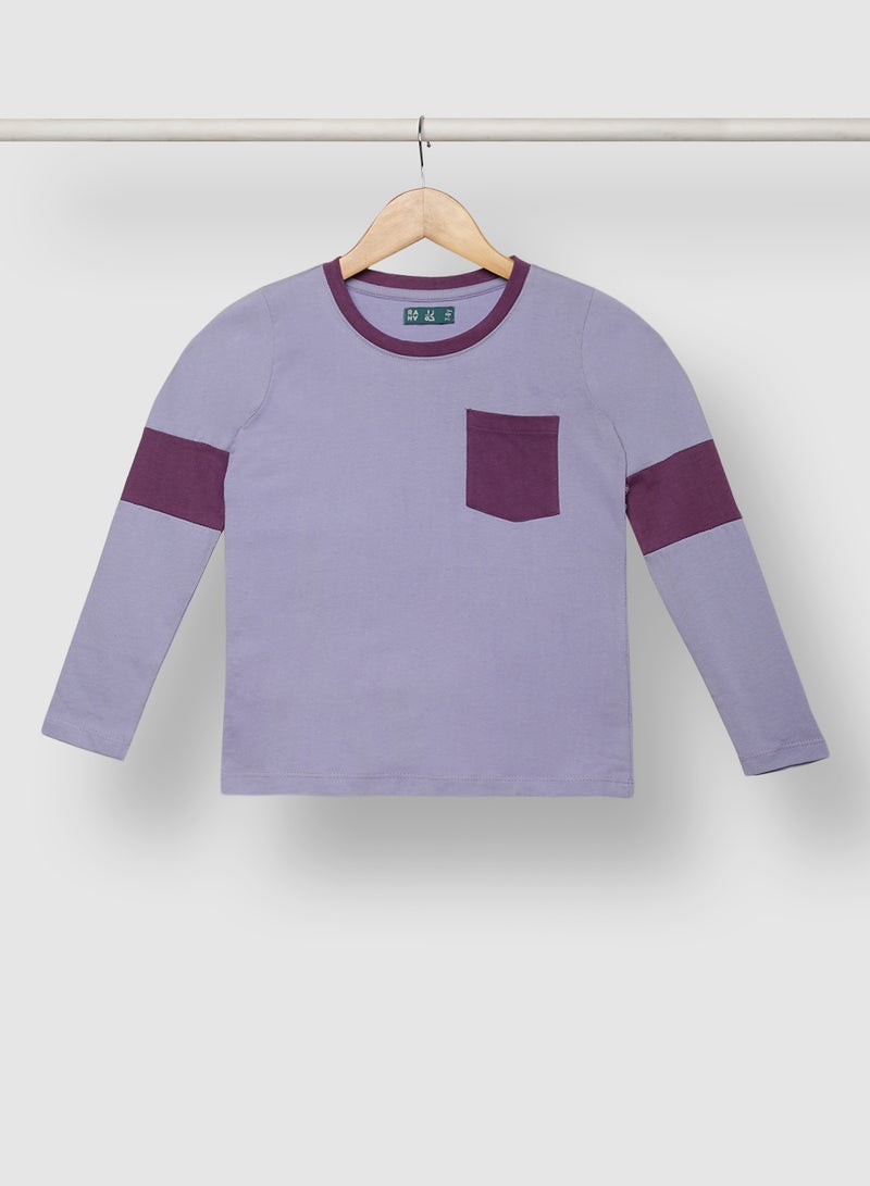 RAHA Girls Comfortable Long Sleeve T-Shirt Light Purple  - Image 1