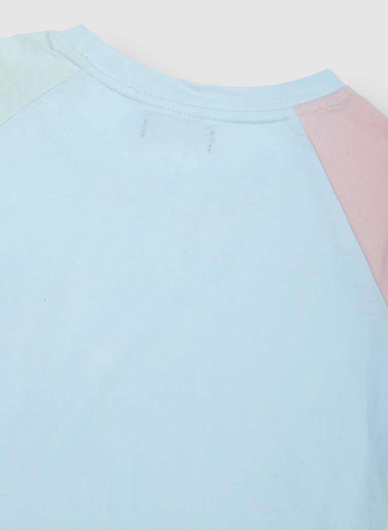 Girls Pure Cotton Comfortable Stylish T-Shirt Light Blue - v1628166447/N45998803V_4