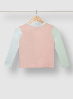 RAHA Girls Comfortable Long Sleeve T-Shirt Green/Pink  - Image 2