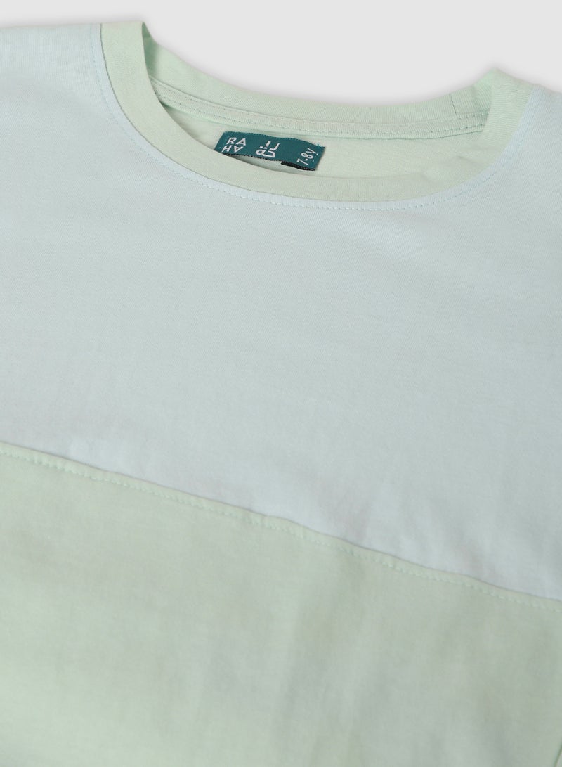 RAHA Girls Comfortable Long Sleeve T-Shirt Blue/Green - Image 3