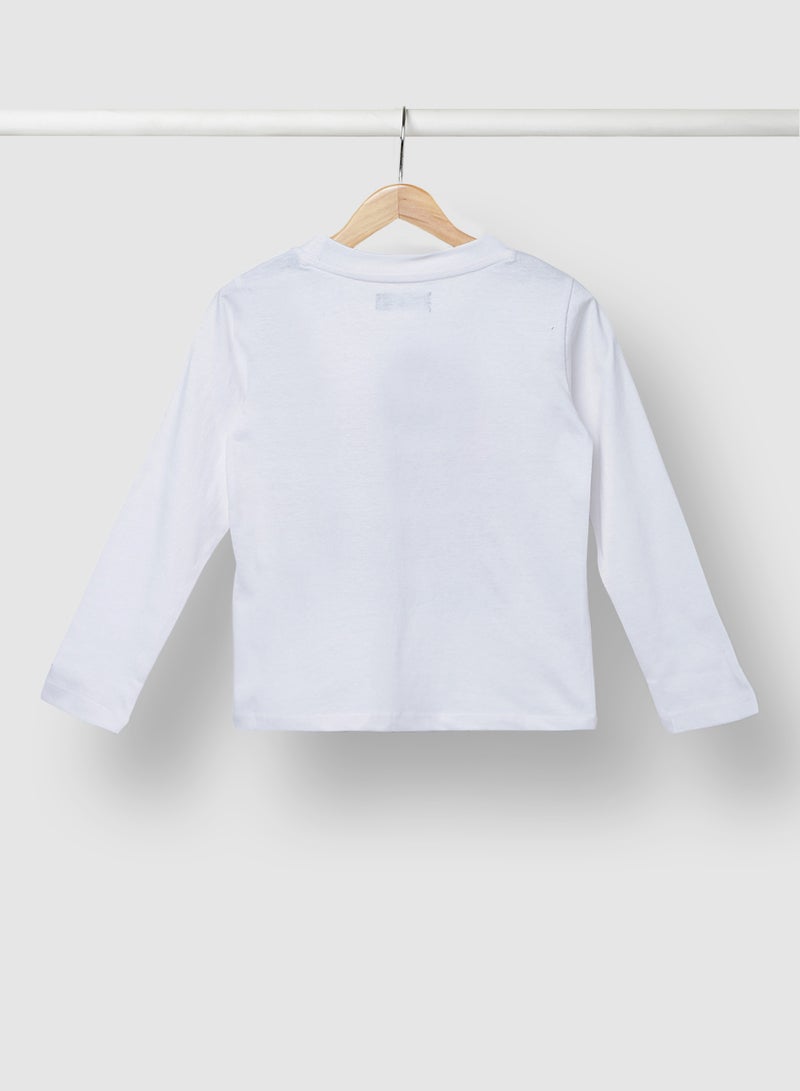 RAHA Boys Comfy Cool Stylish Long Sleeve T-Shirt White / Red  - Image 2