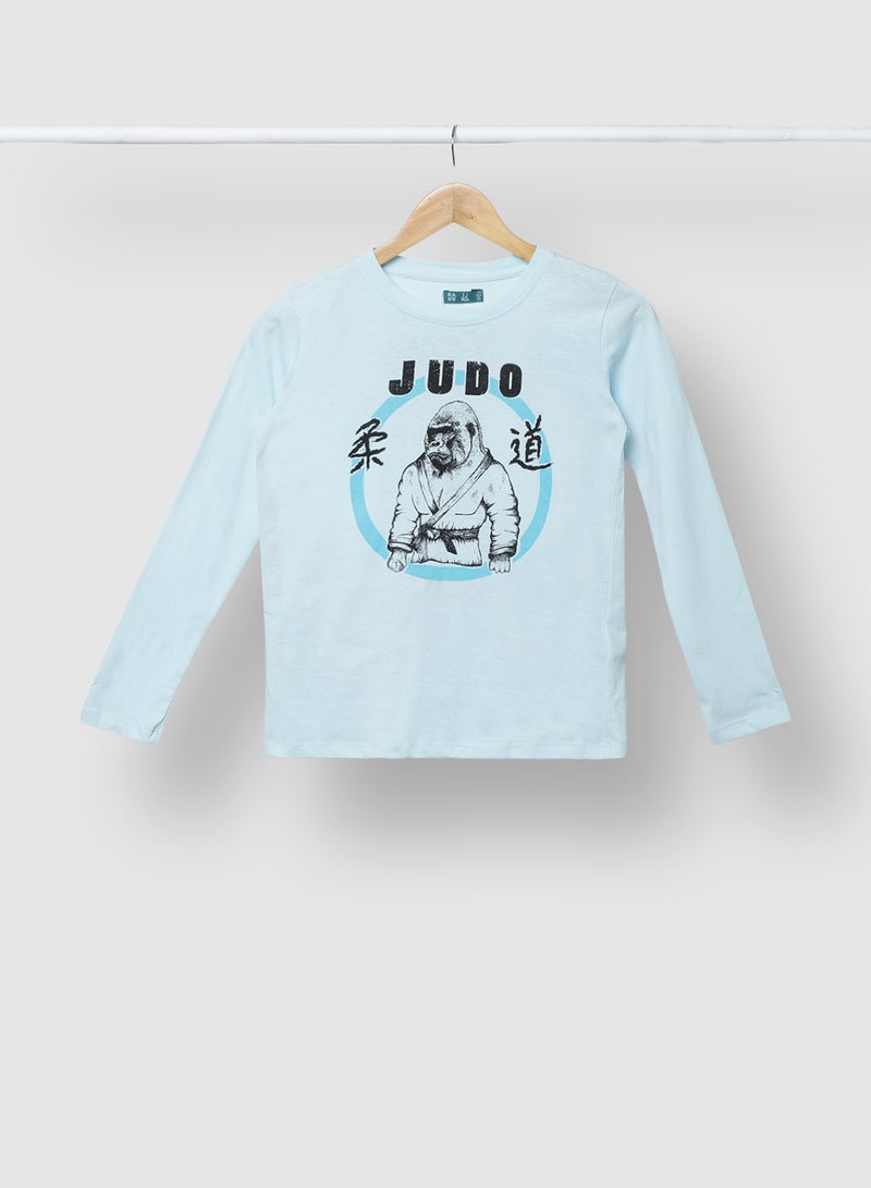 RAHA Boys Cool Casual Stylish Long Sleeve T-Shirt Blue  - Image 1