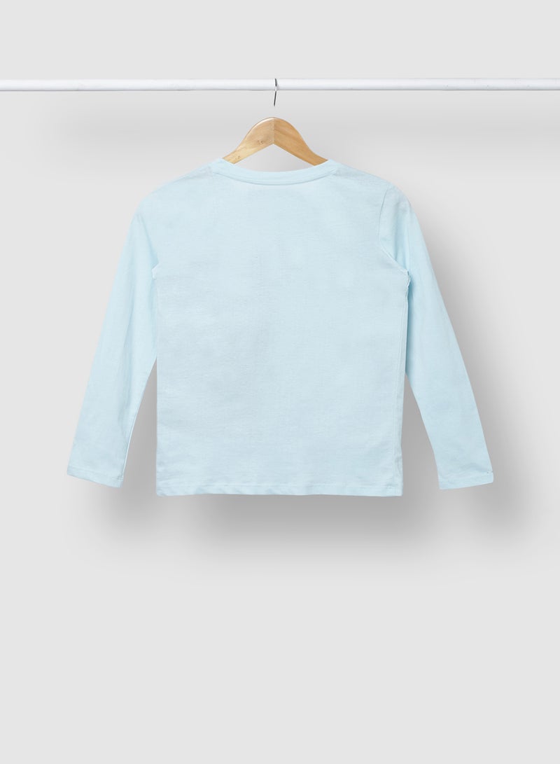 RAHA Boys Cool Casual Stylish Long Sleeve T-Shirt Blue  - Image 2