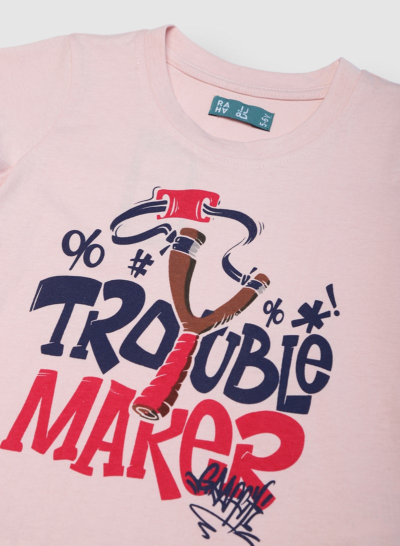 RAHA Boys Cotton Cool Stylish Long Sleeve T-Shirt Pink - Image 3
