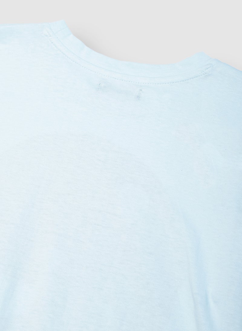 RAHA Boys Comfortable Smart Pure Cotton Stylish T-Shirt Blue  - Image 4