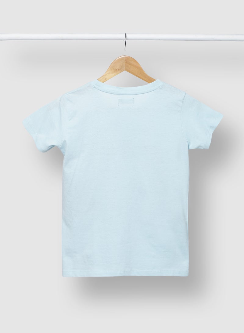 RAHA Pure Cotton Boys Comfortable Stylish T-Shirt Blue / Red  - Image 2