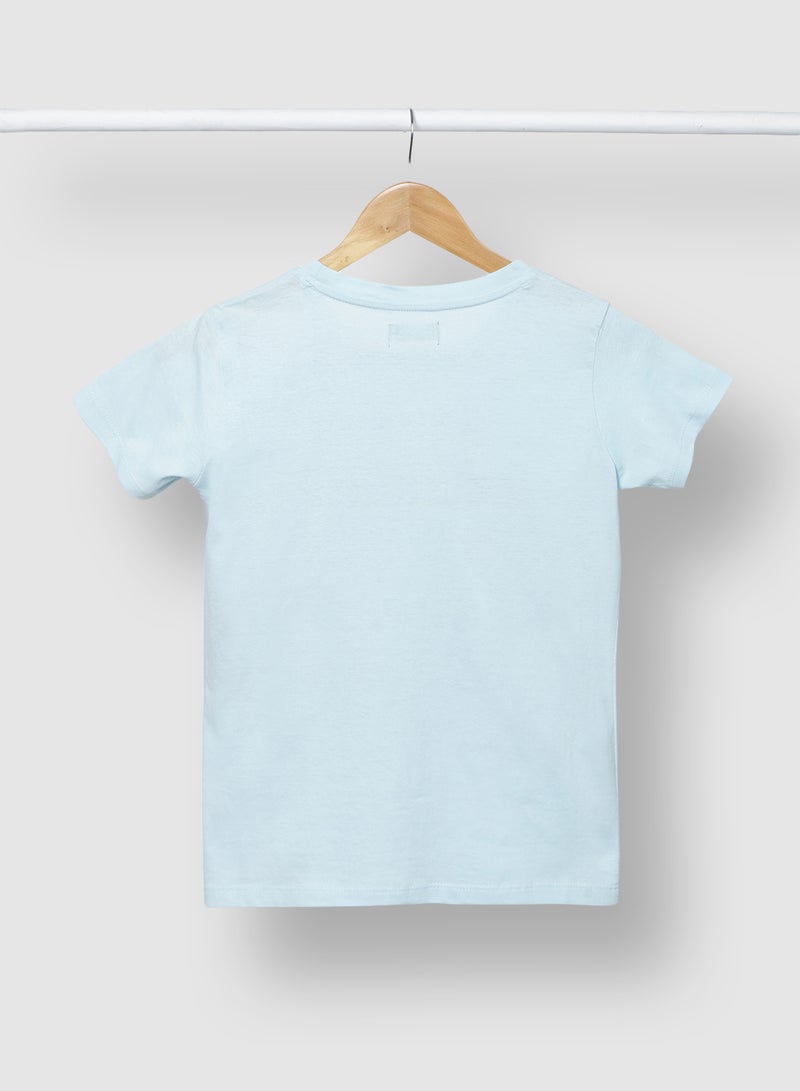RAHA Boys Pure Cotton Smart Comfortable Stylish T-Shirt Light Blue  - Image 2