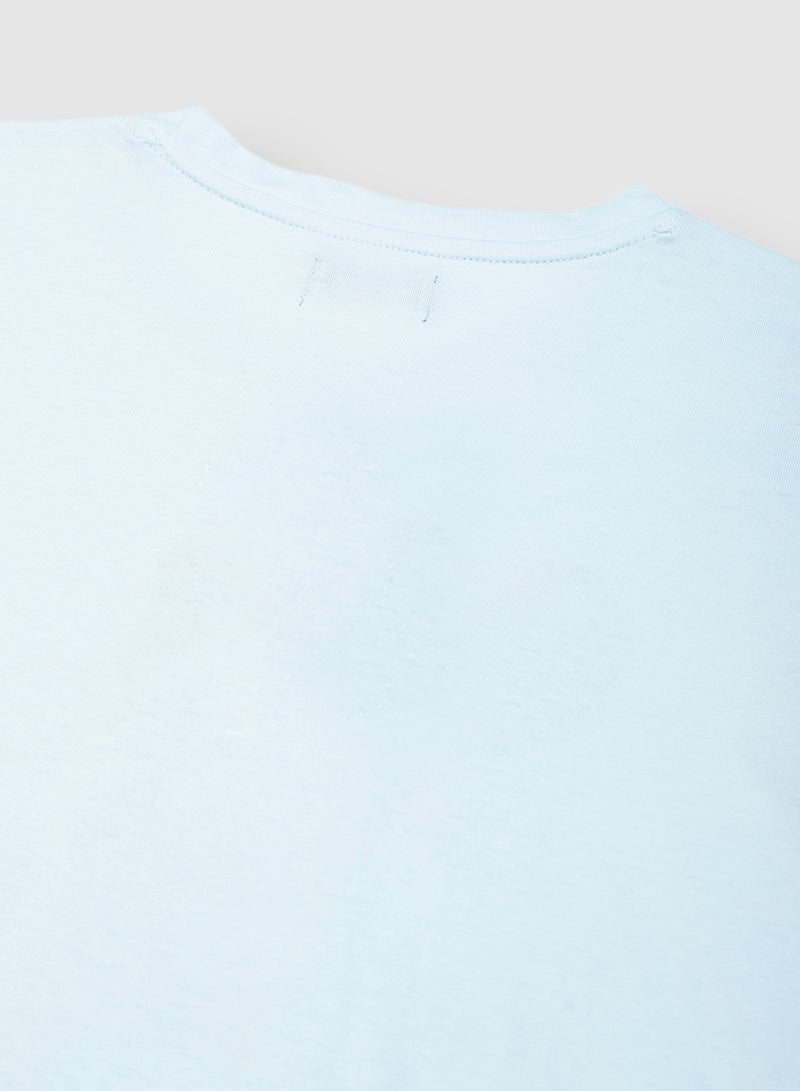 RAHA Boys Pure Cotton Smart Comfortable Stylish T-Shirt Light Blue  - Image 4