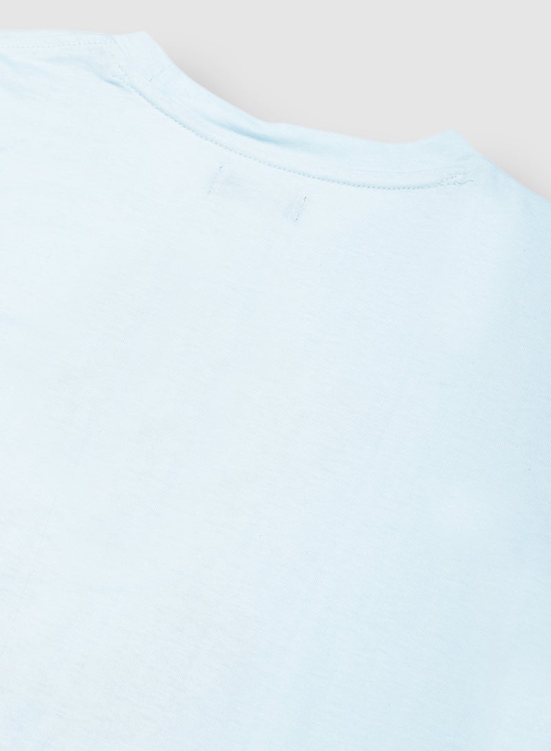 RAHA Pure Cotton Boys Comfortable Stylish T-Shirt Blue / Red  - Image 4