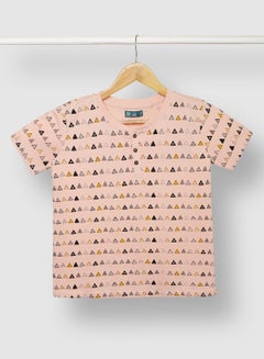 RAHA Boys Printed Casual Long lasting T-Shirt Orange  - Image 1