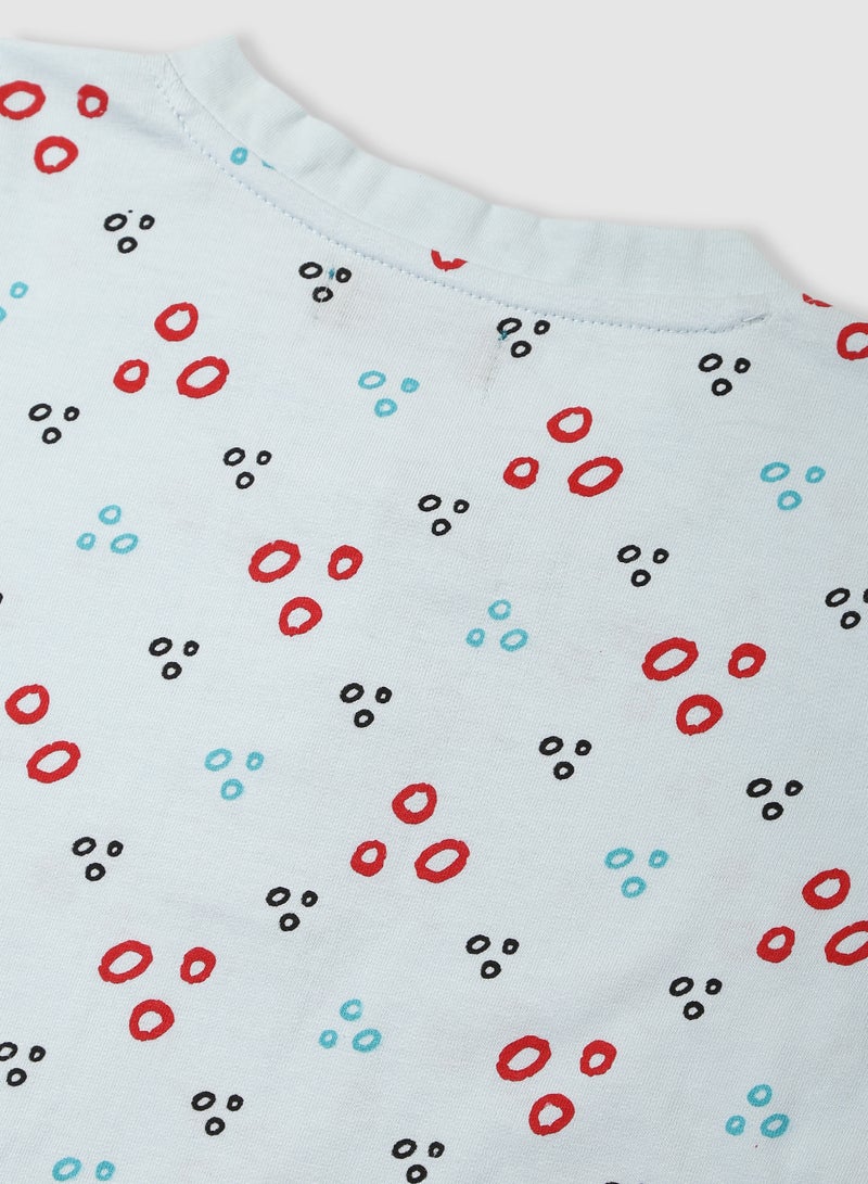 RAHA Boys Printed Casual T-Shirt White - Image 4