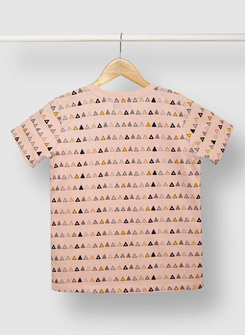 RAHA Boys Printed Casual Stylish Cotton T-Shirt Orange  - Image 2