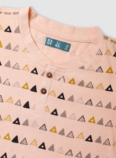 RAHA Boys Printed Casual Long lasting T-Shirt Orange  - Image 3
