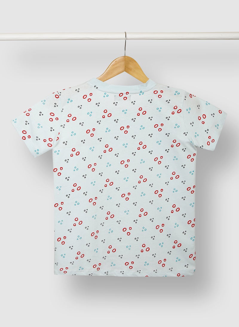 RAHA - Boys Printed Casual T-Shirt Green - Image 1