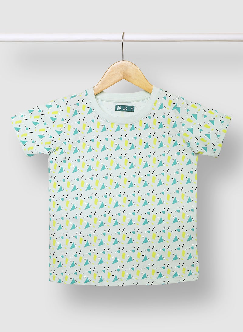 RAHA Boys Printed Casual T-Shirt Green  - Image 1