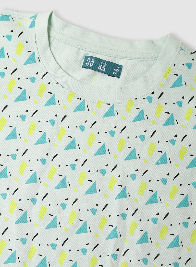 RAHA Boys Printed Casual T-Shirt Green  - Image 3