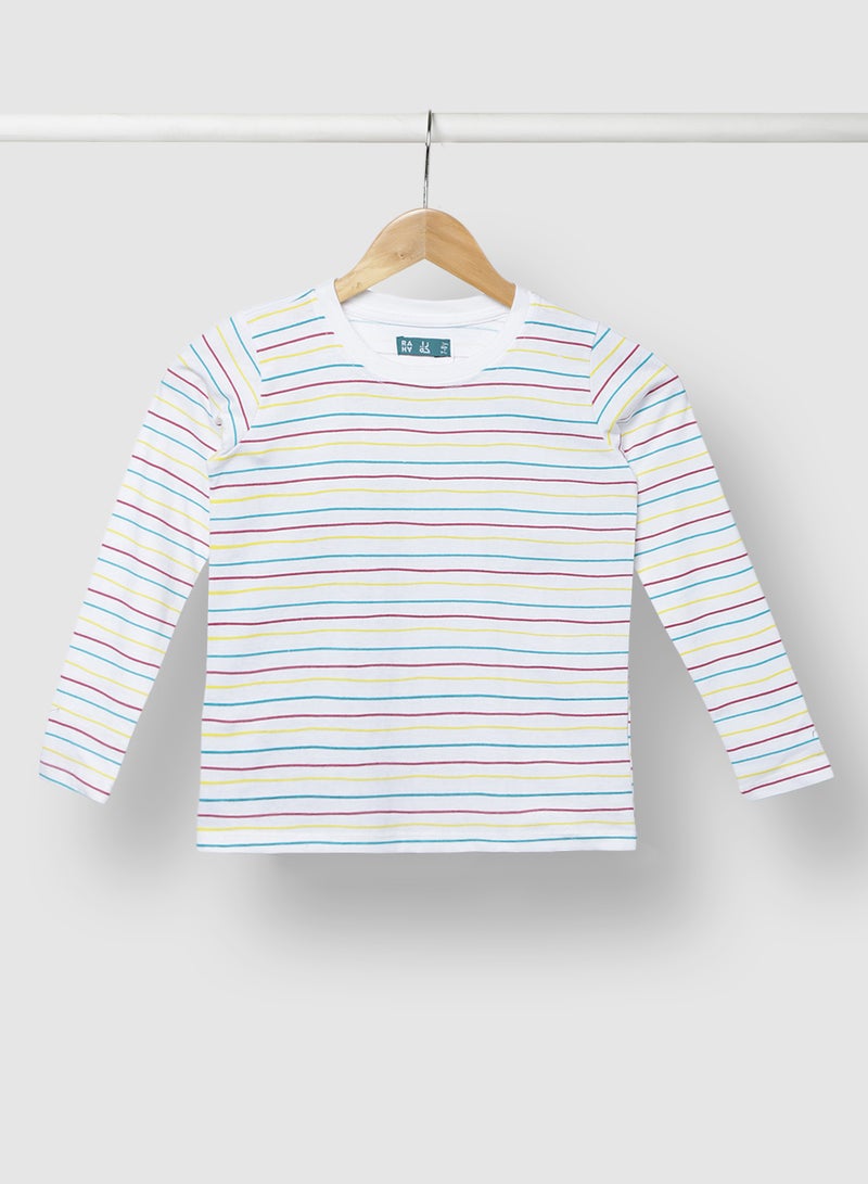 RAHA Boys Stylish Trendy Long Sleeve T-Shirt White / Red / Blue  - Image 1