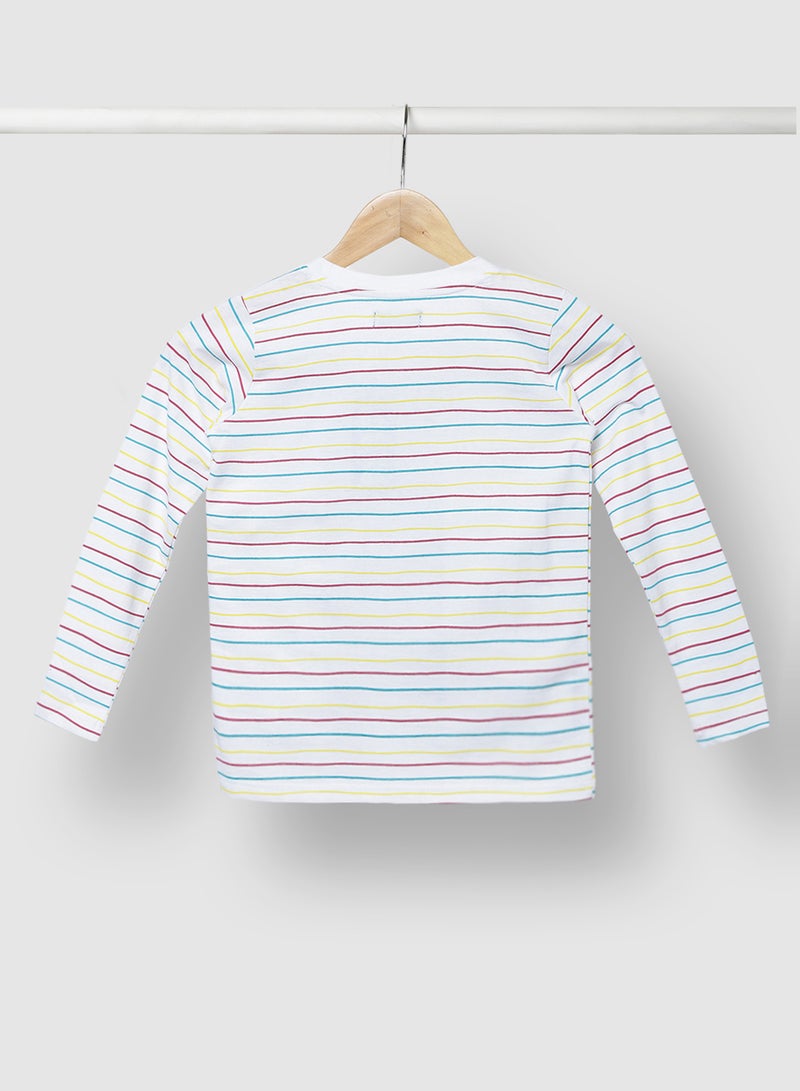 RAHA Boys Stylish Trendy Long Sleeve T-Shirt White / Red / Blue  - Image 2