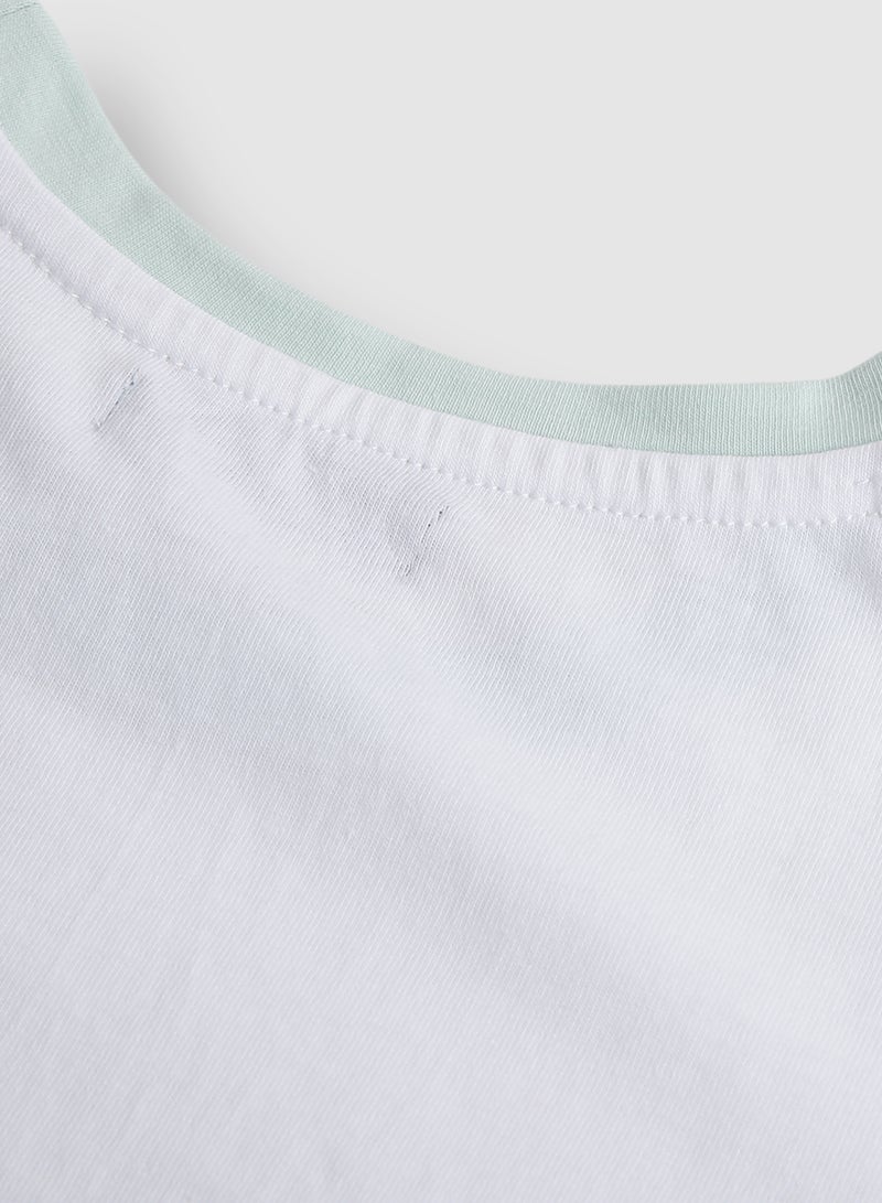 RAHA - Boys Comfortable Long lasting Stylish T-Shirt White / Light Blue - Image 1