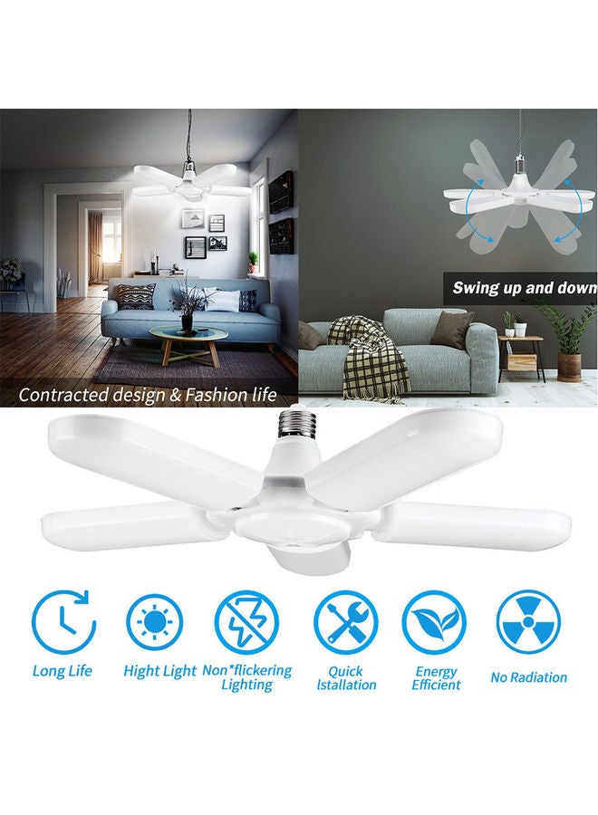 LED Ceiling Lights Fan with 5 Adjustable Blades White  - Image 2