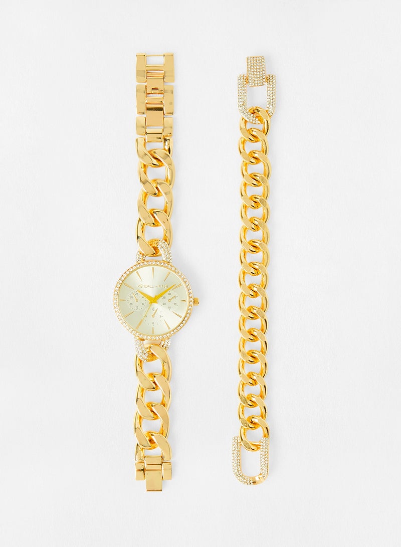 كيندال + كايلي - طقم ساعة بعقارب مصنوعة من المعدن طراز A0370-B27 للنساء - Image 1