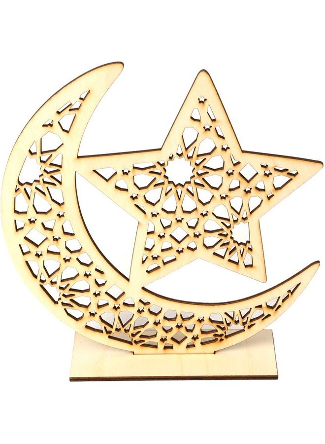 Generic - Wooden Moon And  Star Stand For Home Decoration Beige - Image 1