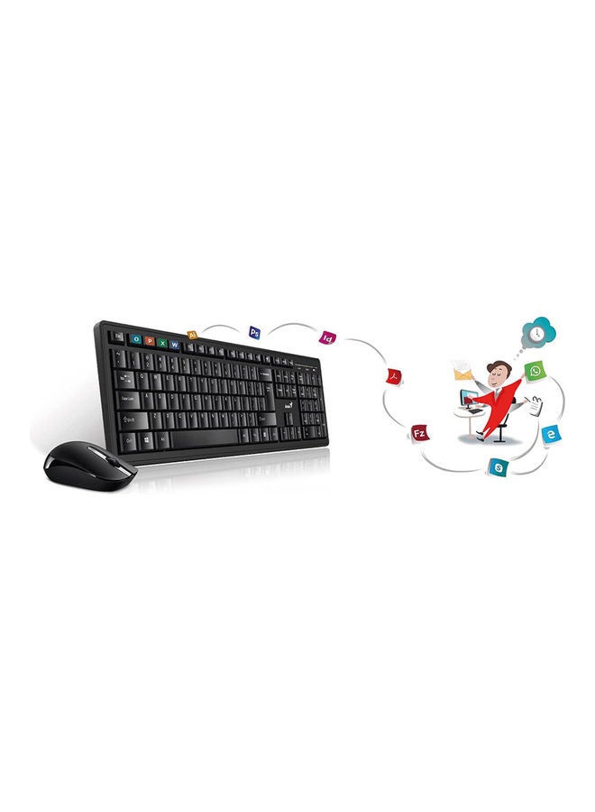 Genius - Smart Wireless Keyboard and Mouse Set Black - Image 1