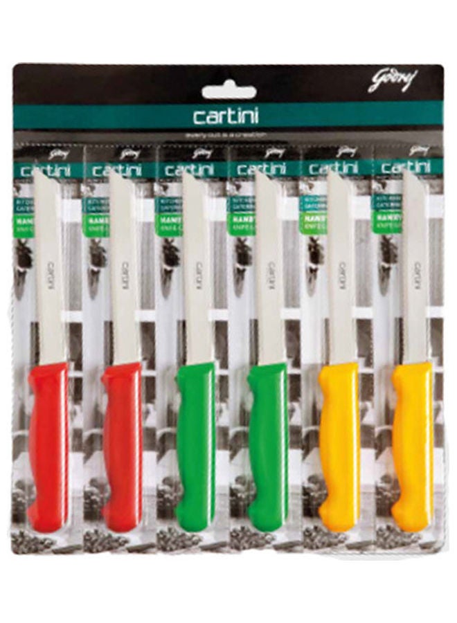 جودريج كارتيني مجموعة سكاكين عملية مكونة من 6 قطع أحمر/ أخضر/ أصفر - Image 3