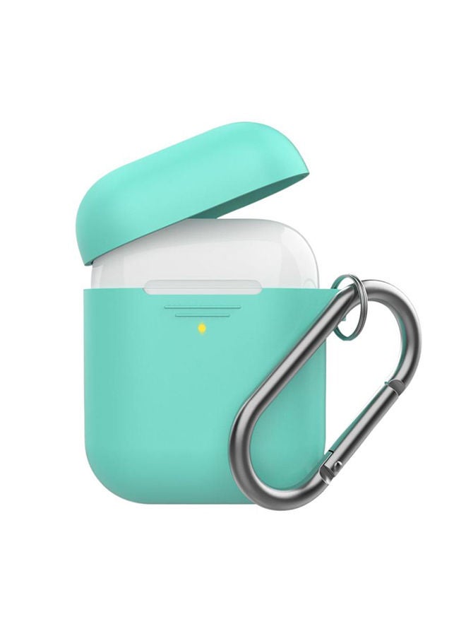 PROMATE Secure Slim Silicon Airpod Case With Quick-Snap Hook Green  - Image 1