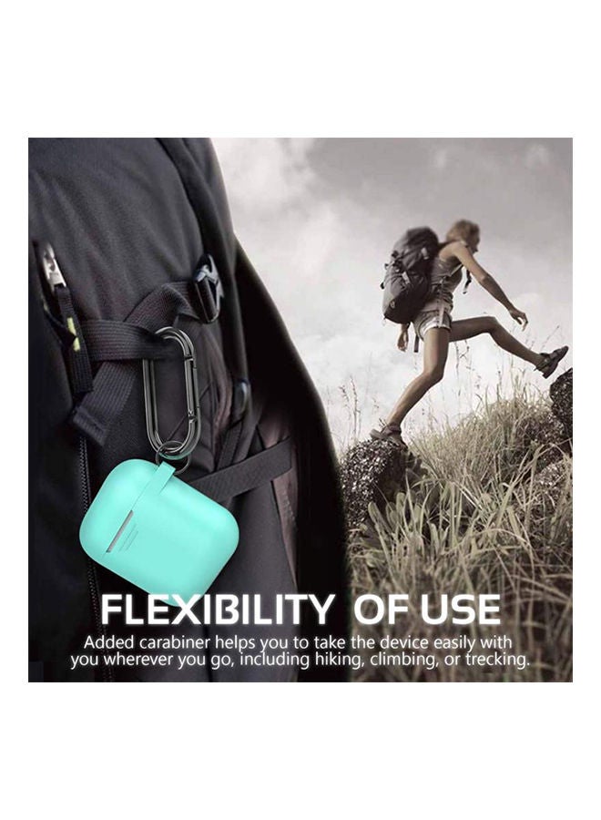 PROMATE Secure Slim Silicon Airpod Case With Quick-Snap Hook Green  - Image 3