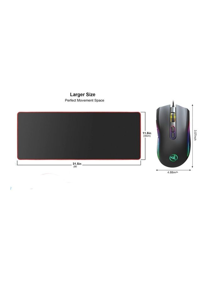 Draxon - RGB Mouse with X-Large Mouse Pad, Anti slip, Gaming Mouse 3200DPI 7 Button 7 Colors LED Optical -wired - Image 1
