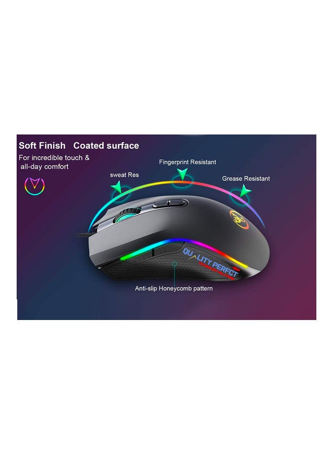 Draxon - RGB Mouse with X-Large Mouse Pad, Anti slip, Gaming Mouse 3200DPI 7 Button 7 Colors LED Optical -wired - Image 1
