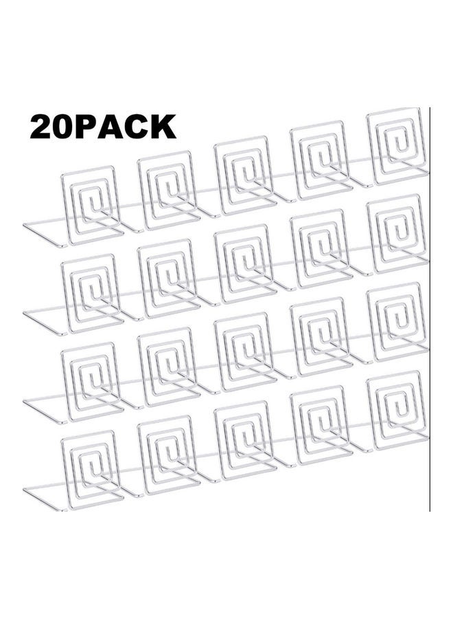 Generic 20-Piece Wire Place Card Holders Silver 