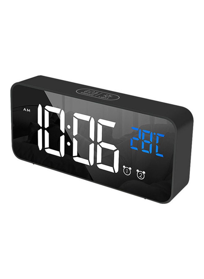 منبه متعدد الوظائف قابل للشحن ومزودة بمنفذ USB وإضاءة LED وخاصية الغفوة أسود - Image 1