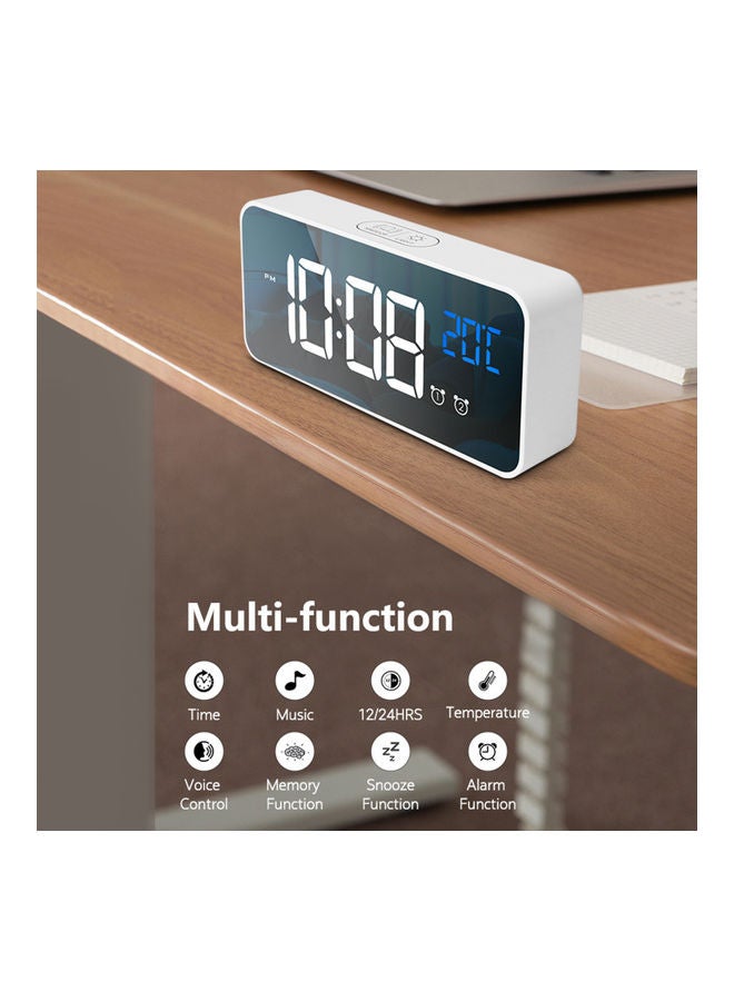 منبه متعدد الوظائف قابل للشحن ومزودة بمنفذ USB وإضاءة LED وخاصية الغفوة أسود - Image 5