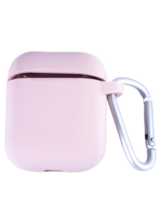 KeepHone Protective Case Cover With Carabiner For Earbuds Light Pink/Silver - Image 1