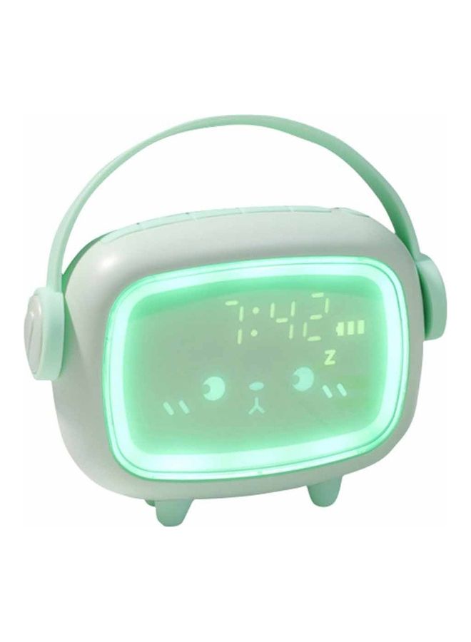 Rechargeable 6-Ringtone Snooze Sleep Alarm Clock with Wake Up Night Light Green - Image 1